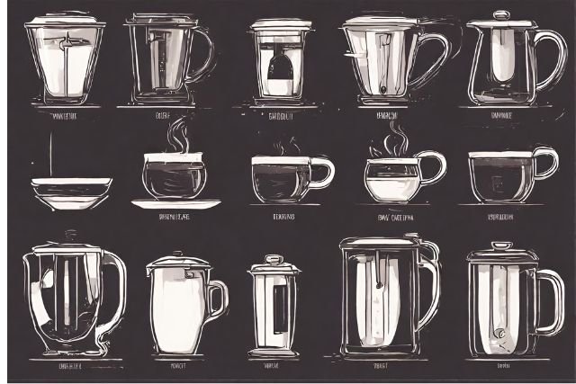 Image of different methods of brewing coffee contributing to the coffee supply chain's carbon footprint.