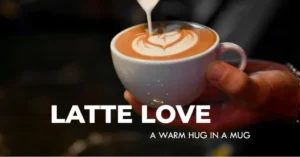 Steamed milk is added to a latte with the words "Latte Love".