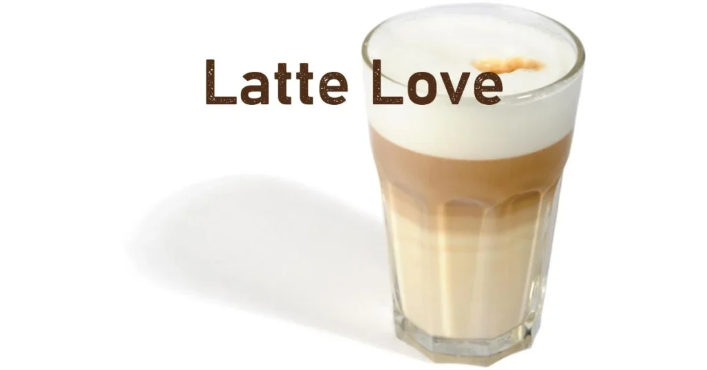 Image of a latte in a tall glass.